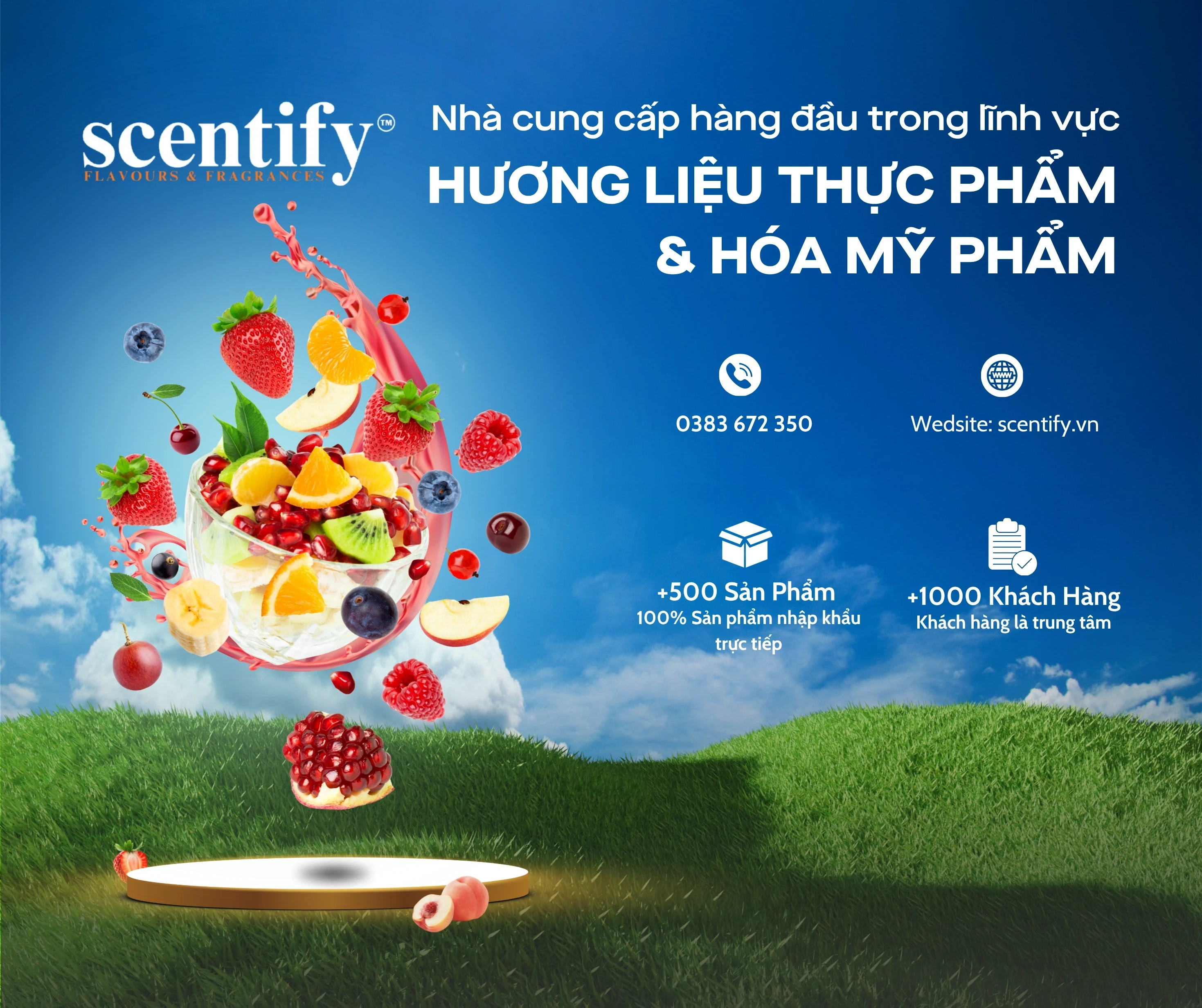 Hương liệu trái cây Scentify đa dạng mùi cho ngành đồ uống